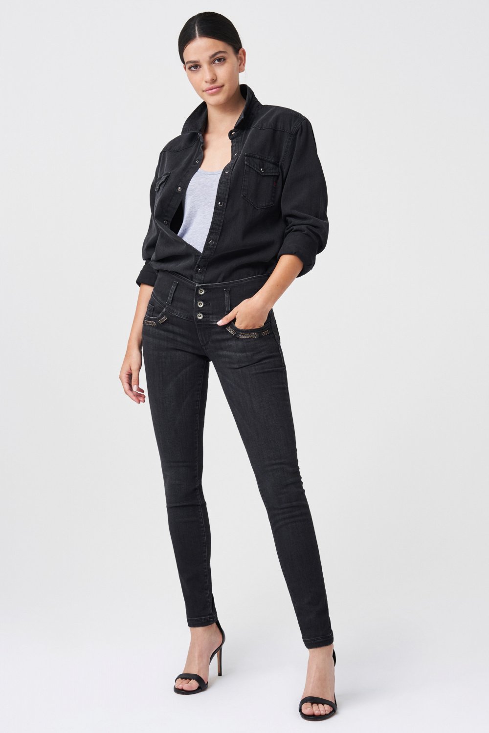 Skinny Push Up Mystery jeans with pocket detail - Salsa