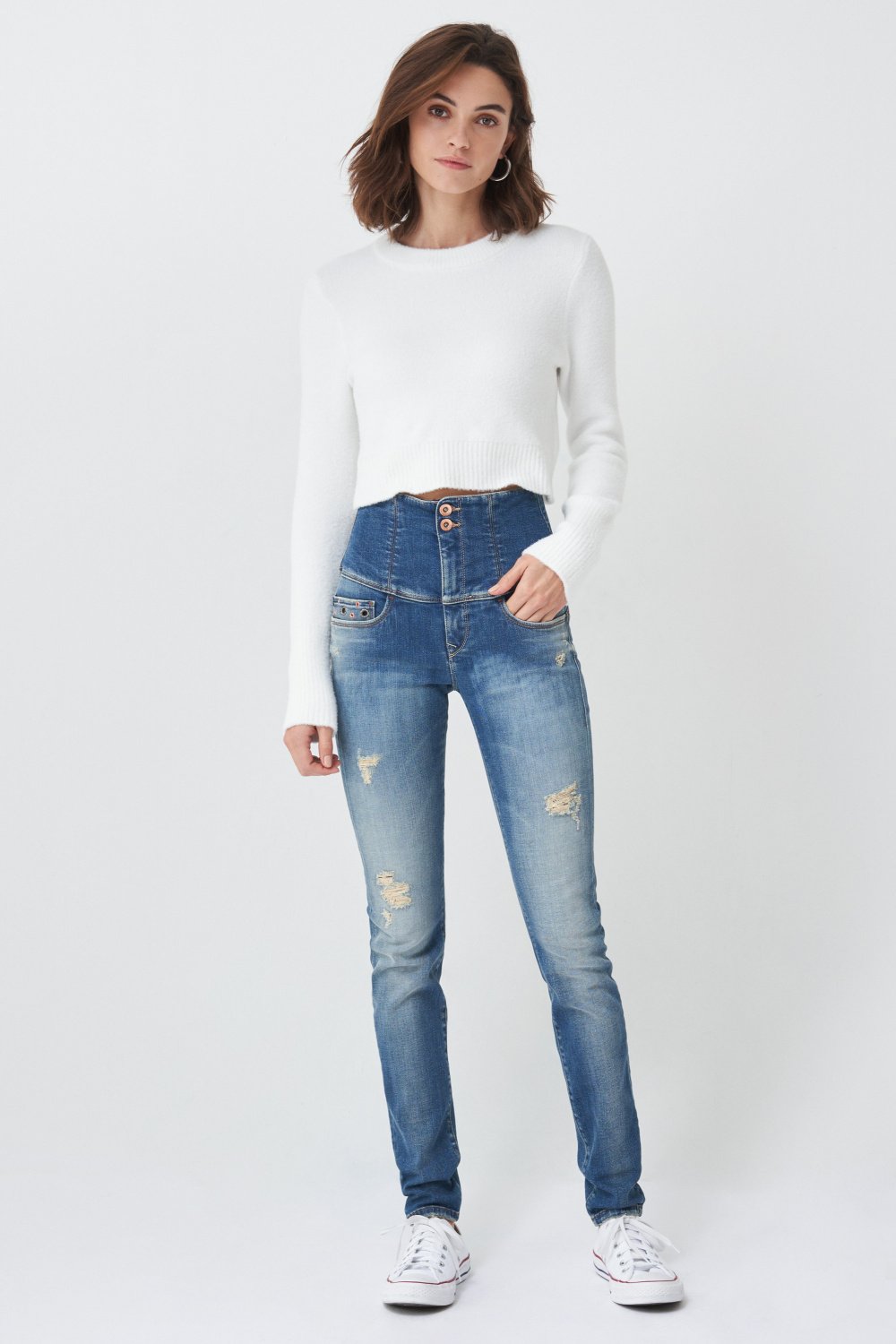 Cropped Diva jeans with detail - Salsa