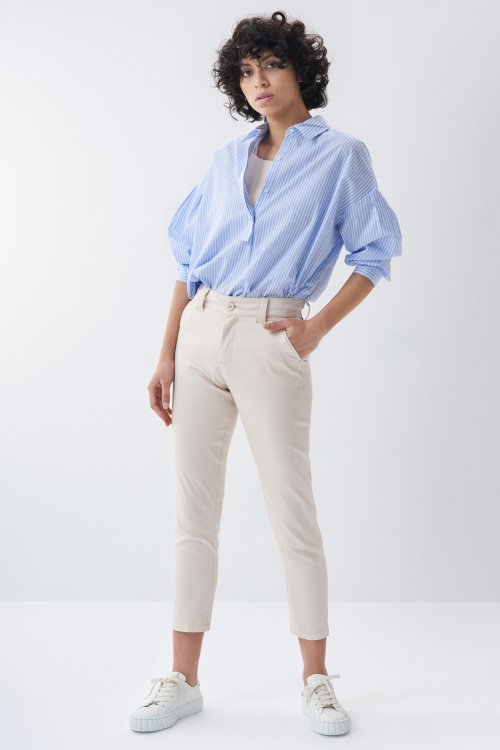 Cropped Slim Coloured chinos