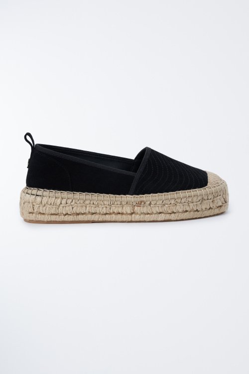 Leather espadrilles with pattern effect