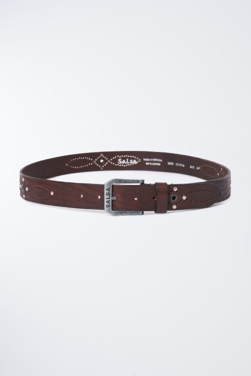 Premium leather belt with studs