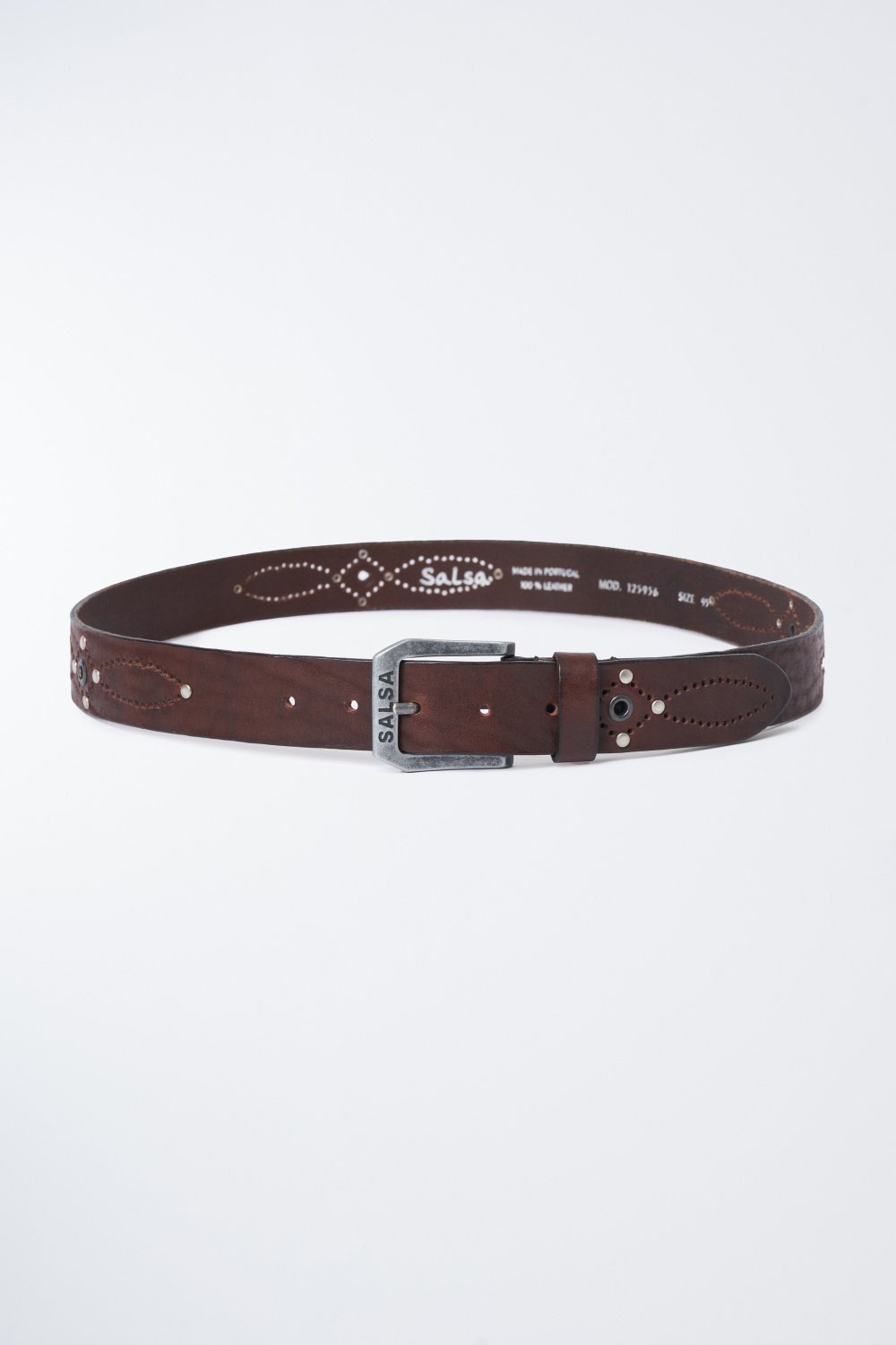 Premium leather belt with studs - Salsa