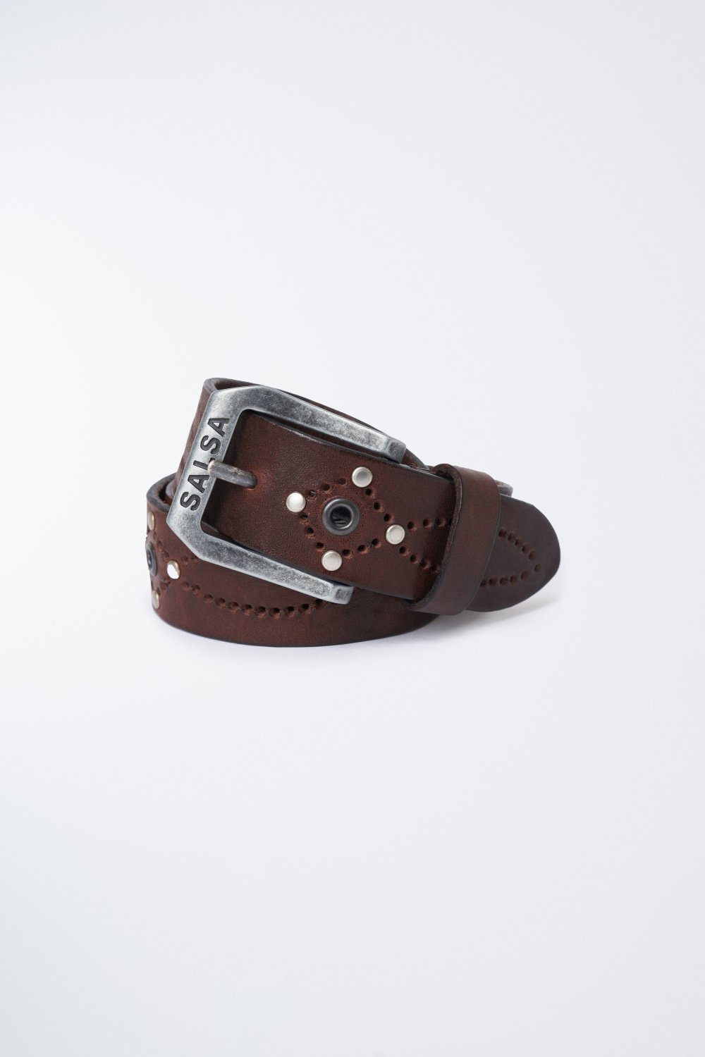 Premium leather belt with studs - Salsa