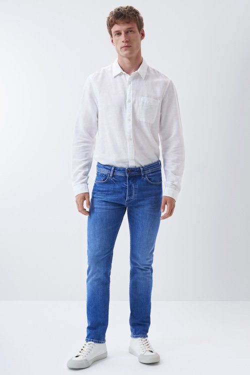 Regular slim jeans, bright blue