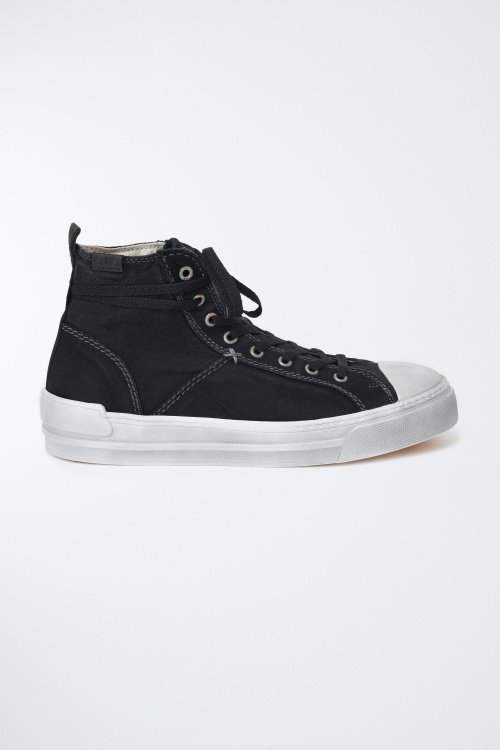 High top canvas trainers