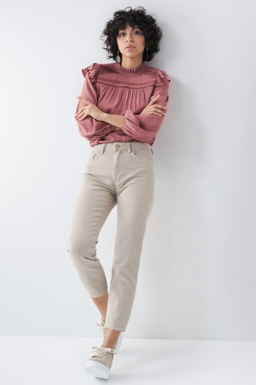 True Cropped Slim Jeans with color