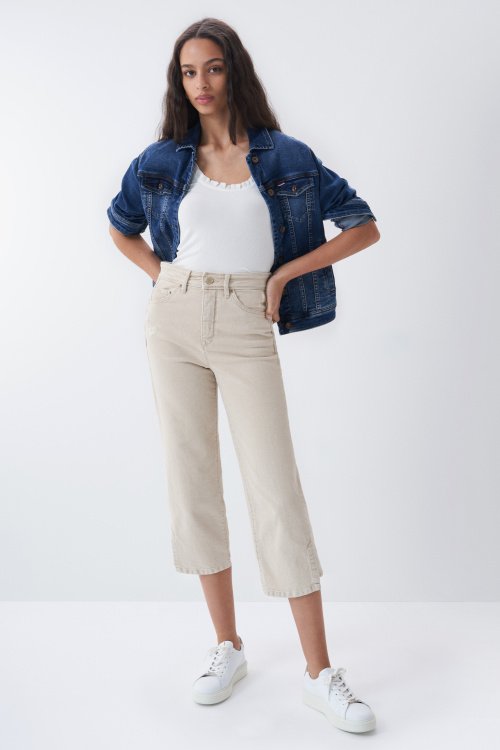 Jean Push In Secret Glamour cropped straight écru