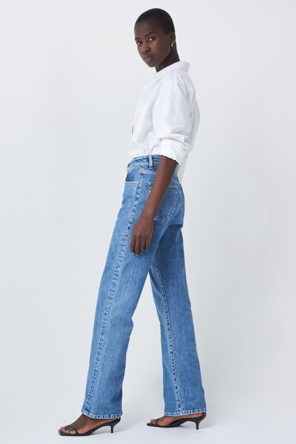 High rise wide jeans, medium colour - Salsa