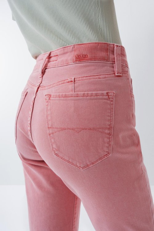 Cropped True-Jeans, Slim, farbig