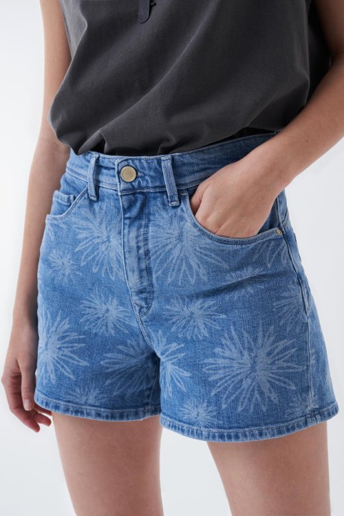 Push In Secret Glamour-Shorts mit Blumenmuster in Laser-Ausführung