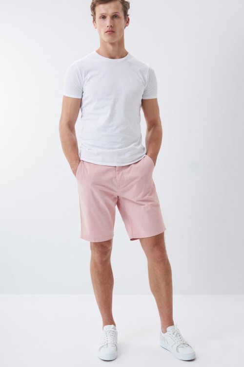 Pink chino shorts