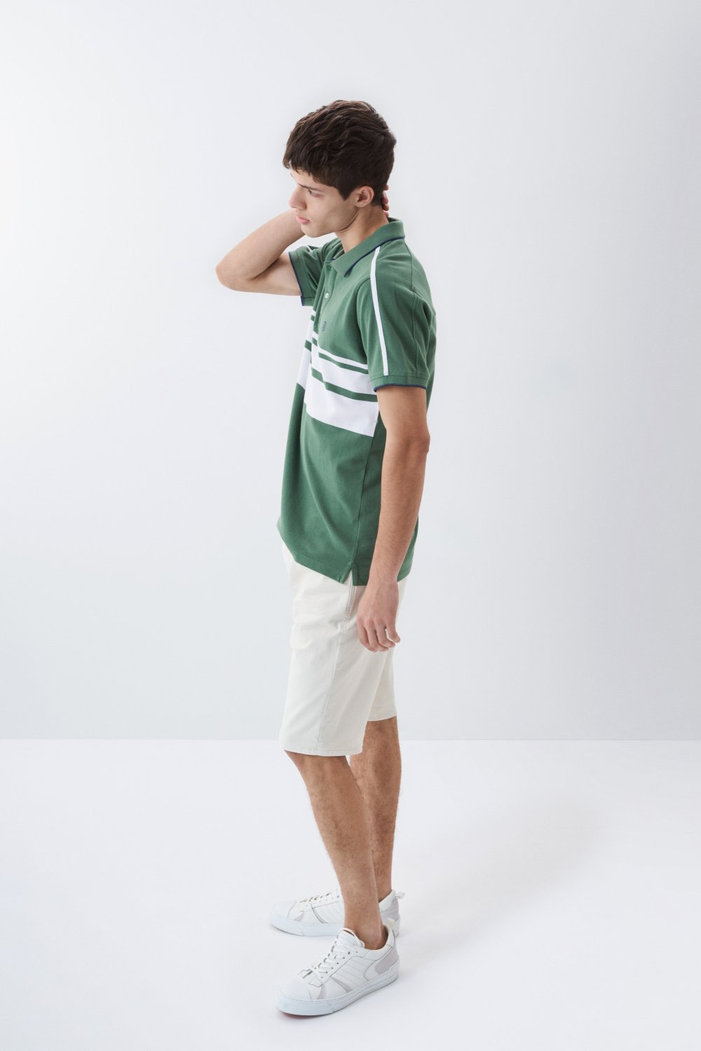 Polo shirt with stripes on the chest and sleeves - Salsa