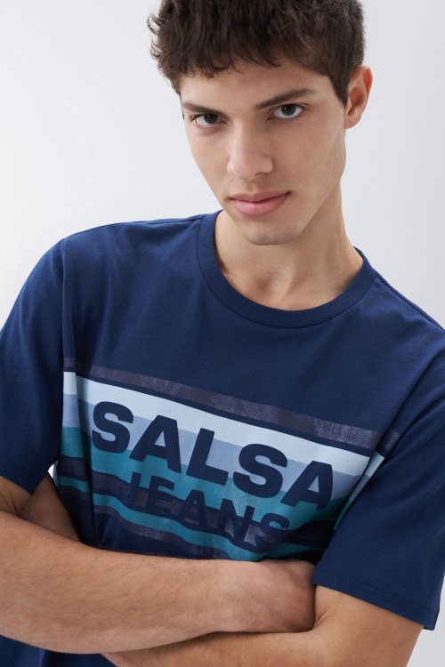 T-shirt with Salsa name and stripes