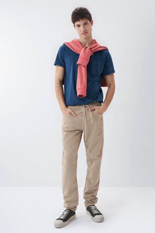 Calças de ganga Regular slim S-Resist em cores knit denim