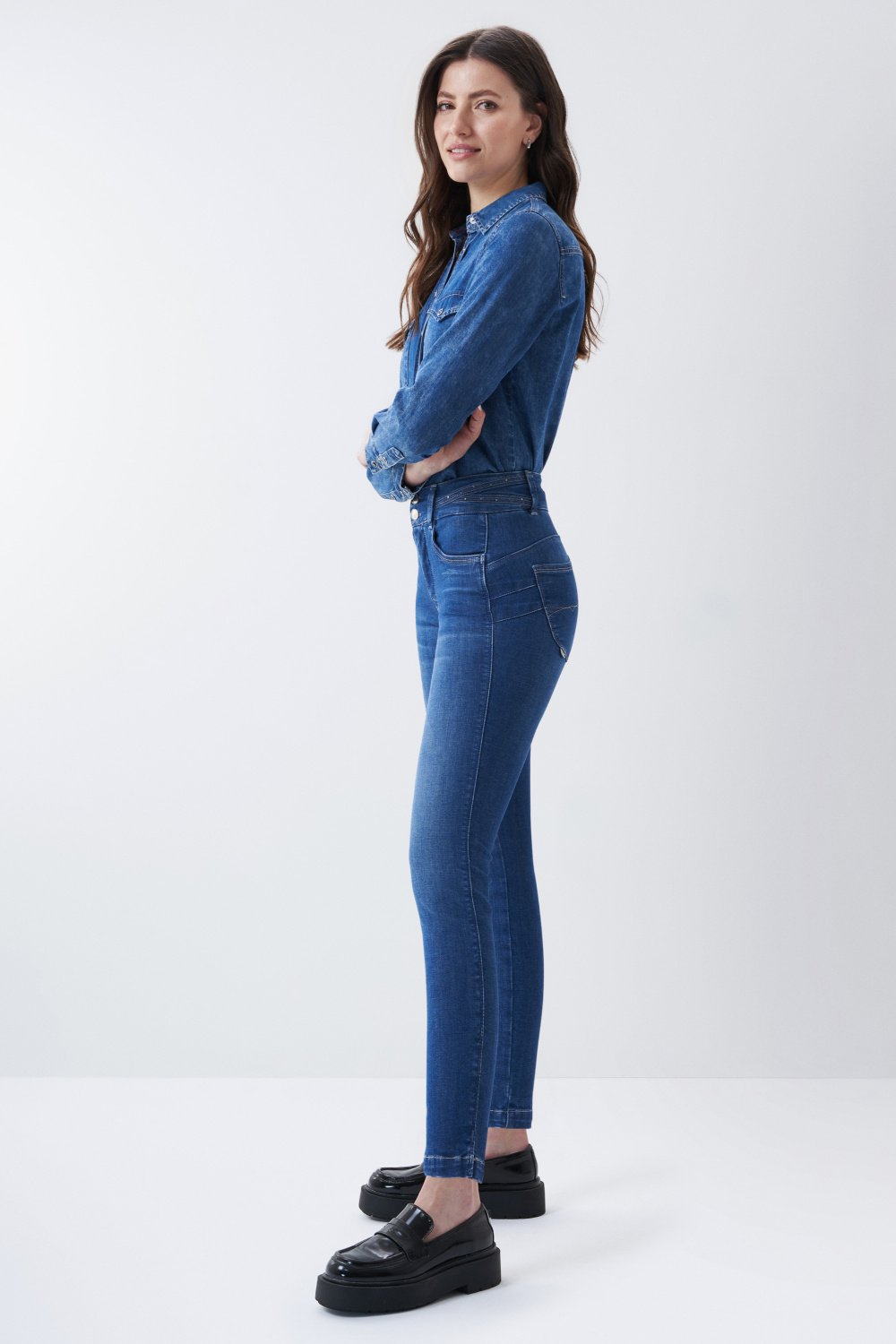 Skinny Push In Secret jeans with detail on the waistband - Salsa