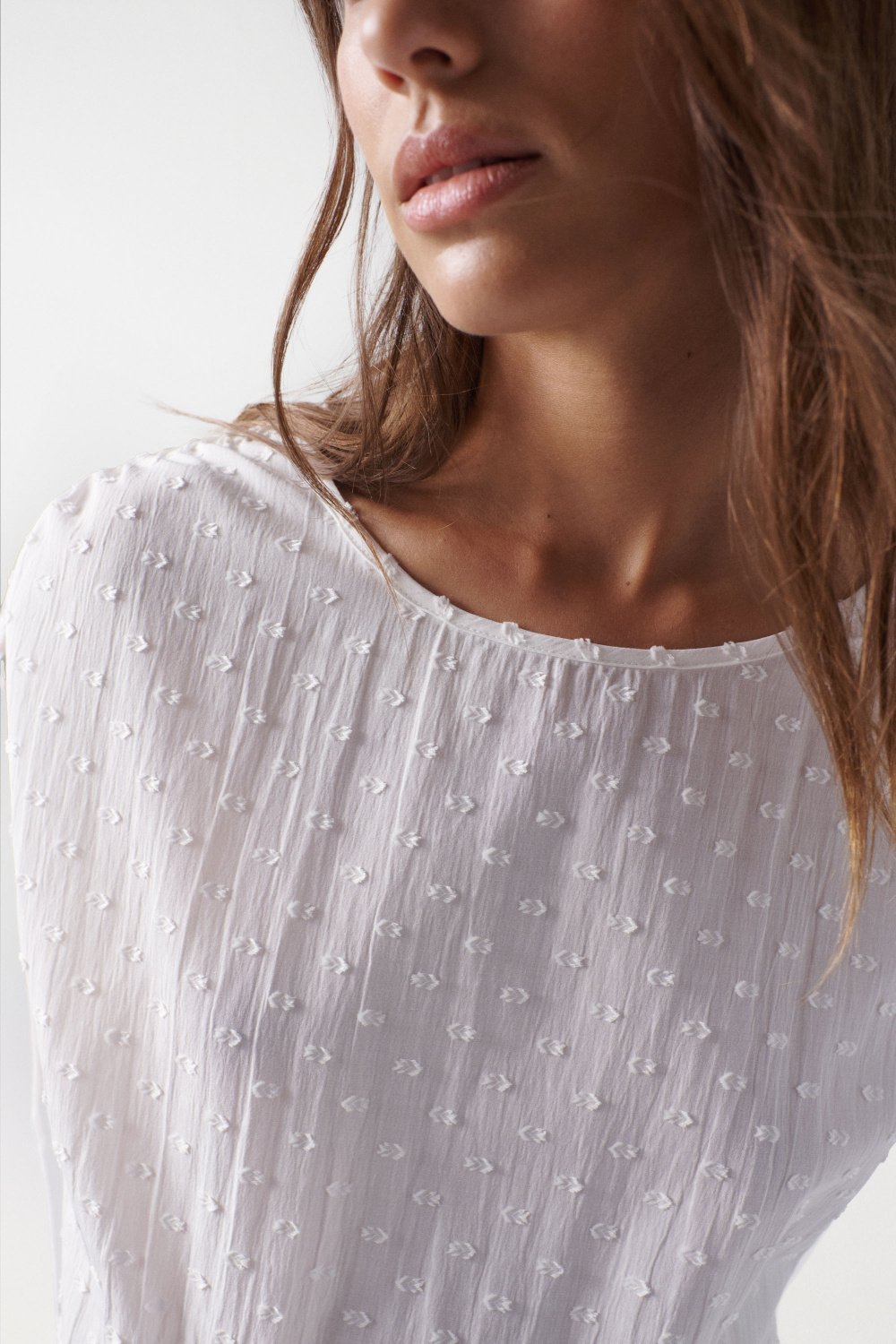 Textured top with ruching details - Salsa