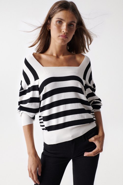 Jumper with stripe mix