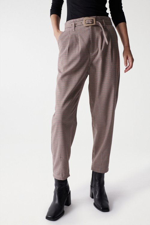 BAGGY TROUSERS WITH CHECK PATTERN