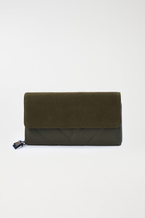 Nylon and suede purse