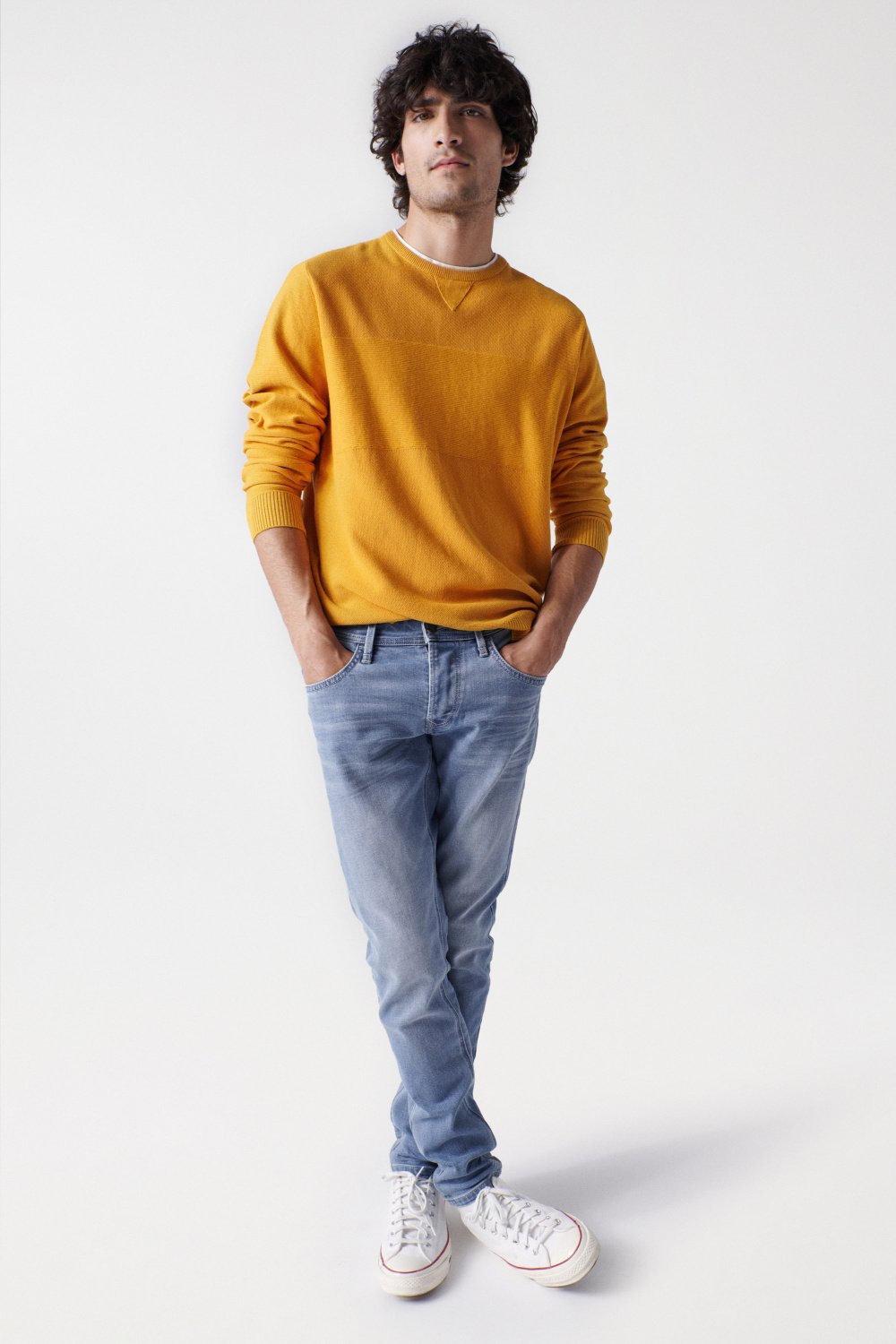 Jumper with contrasting collar - Salsa