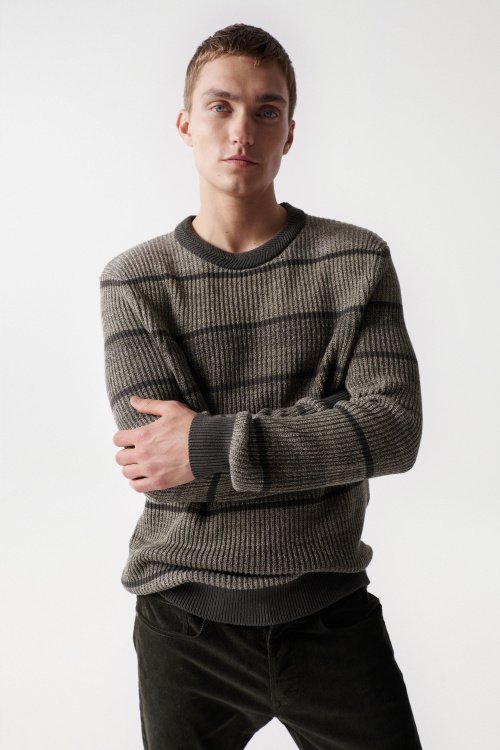KNITTED JUMPER WITH DEGRADÉ STRIPES
