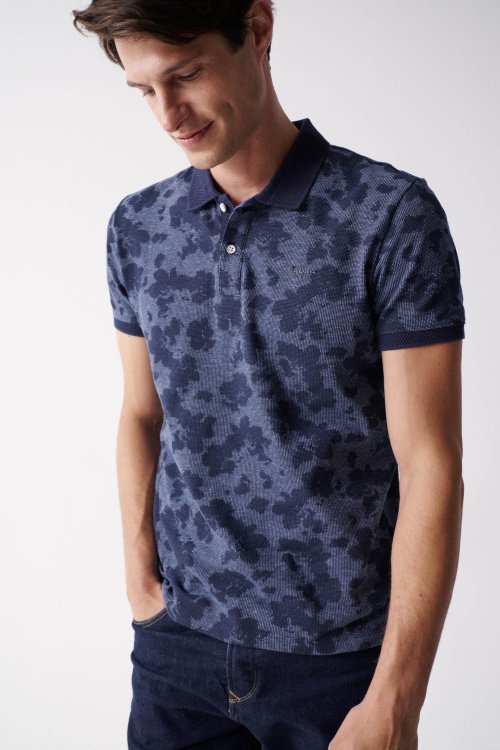 Polo shirt with all-over print