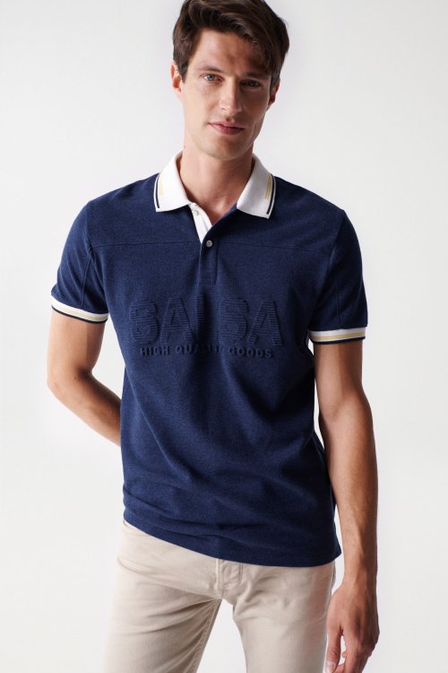 Polo shirt with contrasting colour and embossed Salsa name