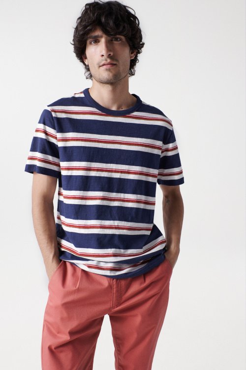 T-shirt with all-over stripe print