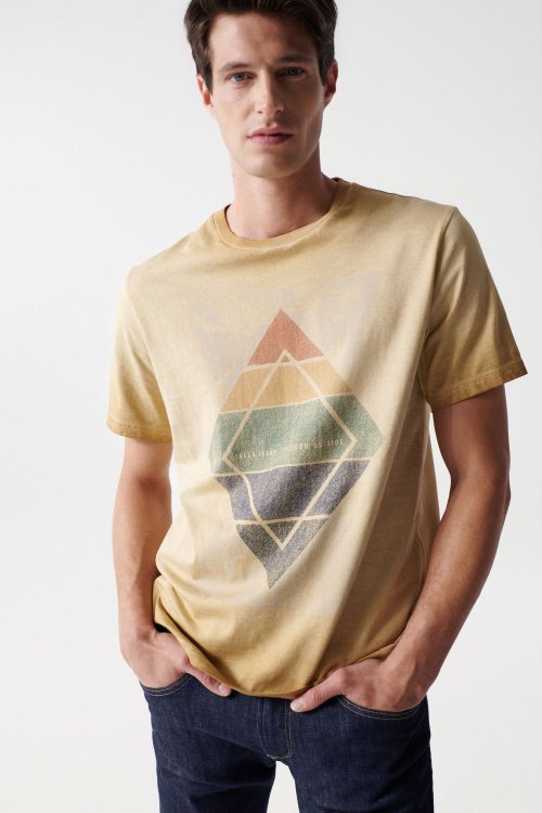 T-shirt com estampado geométrico