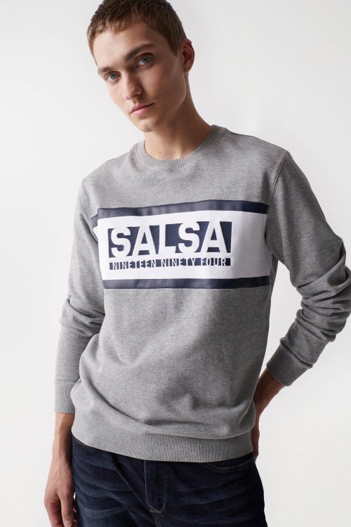 Sweat-shirt avec logo Salsa et rayures sur la poitrine