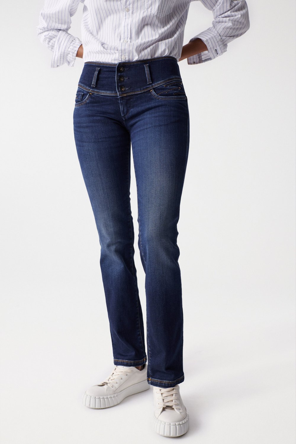 SLIM PUSH UP MYSTERY JEANS WITH DETAILS ON THE POCKETS - Salsa