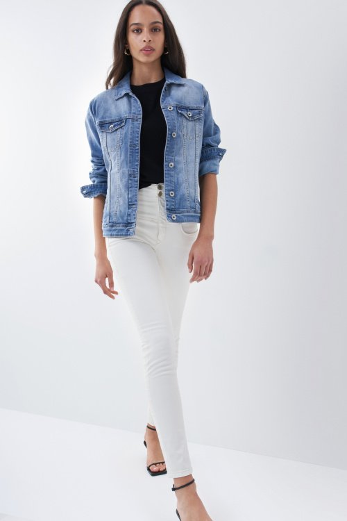 Naturfarbene Diva-Jeans-Hose, Skinny-Passform