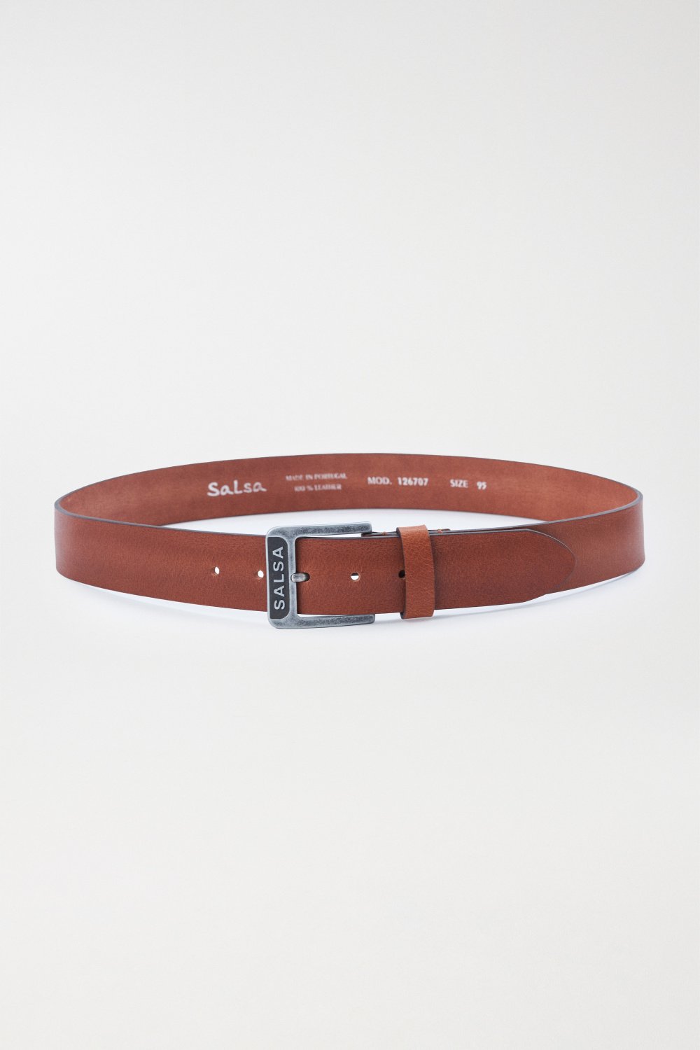 Leather belt with metal buckle - Salsa