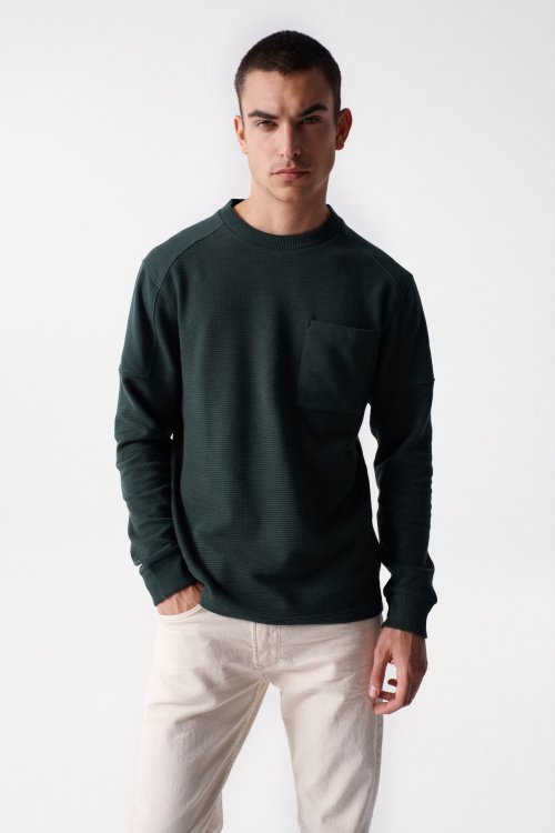 Sweatshirt com efeito texturado
