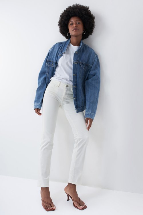 Naturfarbene Push Up Destiny-Jeans, Slim-Passform