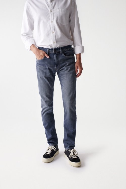 Premium slim jeans with vintage wash