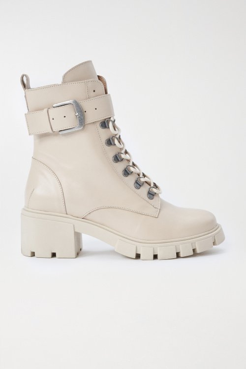 Military style ankle boots and chunky heel