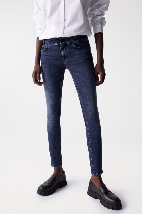 Skinny Push Up Wonder jeans with Nappa details