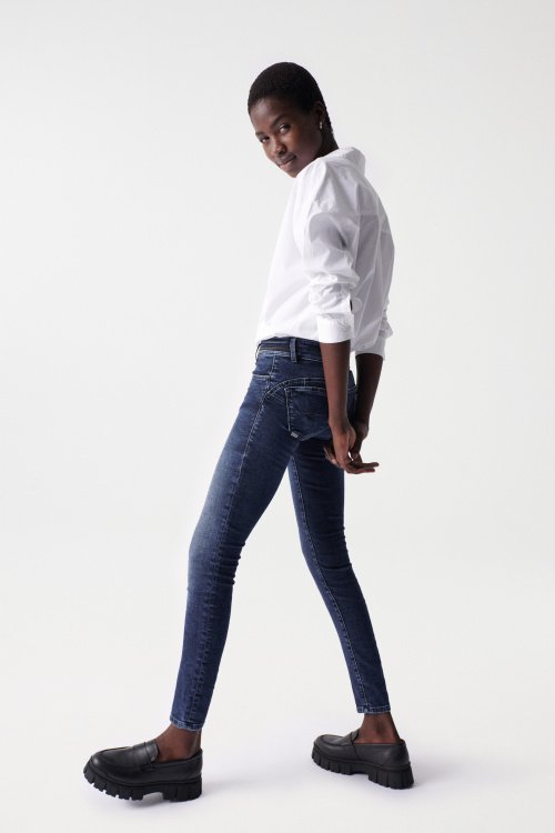 Push Up Wonder-Jeans, Skinny, mit Verzierungen aus Nappa