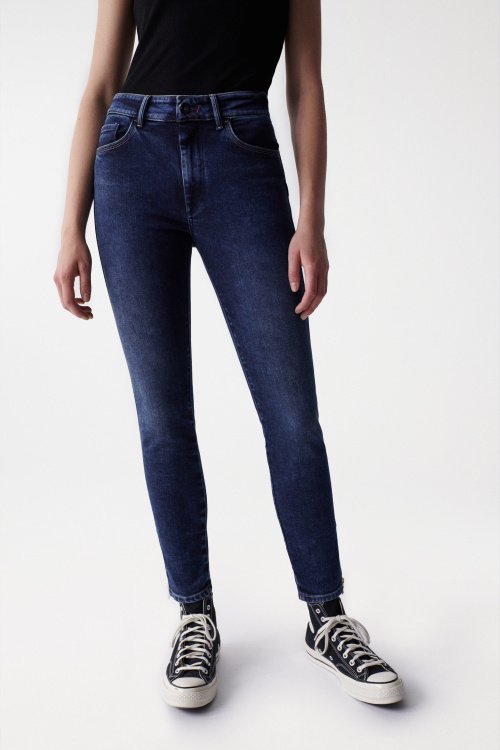 Cropped skinny Push Up Destiny jeans with leg details | Salsa