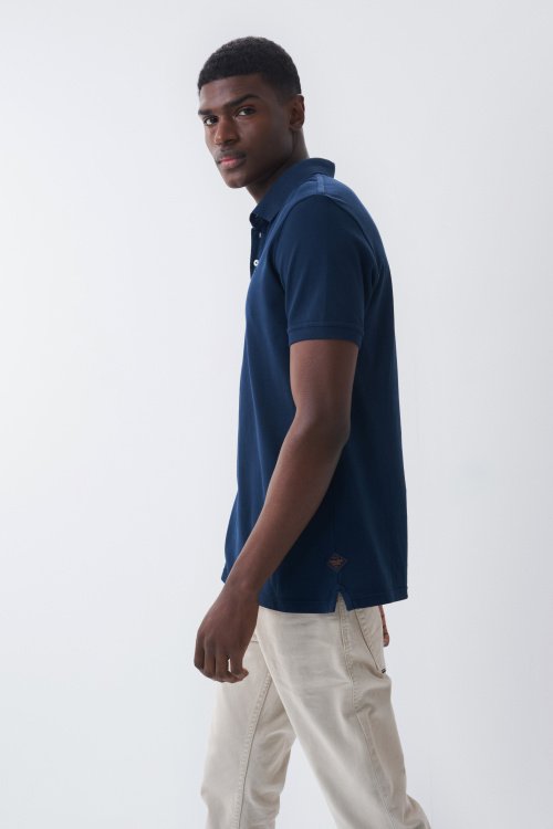 Tinted effect polo shirt without pocket