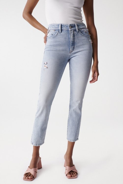 Cropped Push In Secret Glamour-Jeans, Slim-Schnitt, Limited Edition