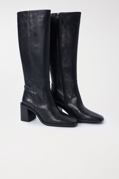 Black knee-high boots