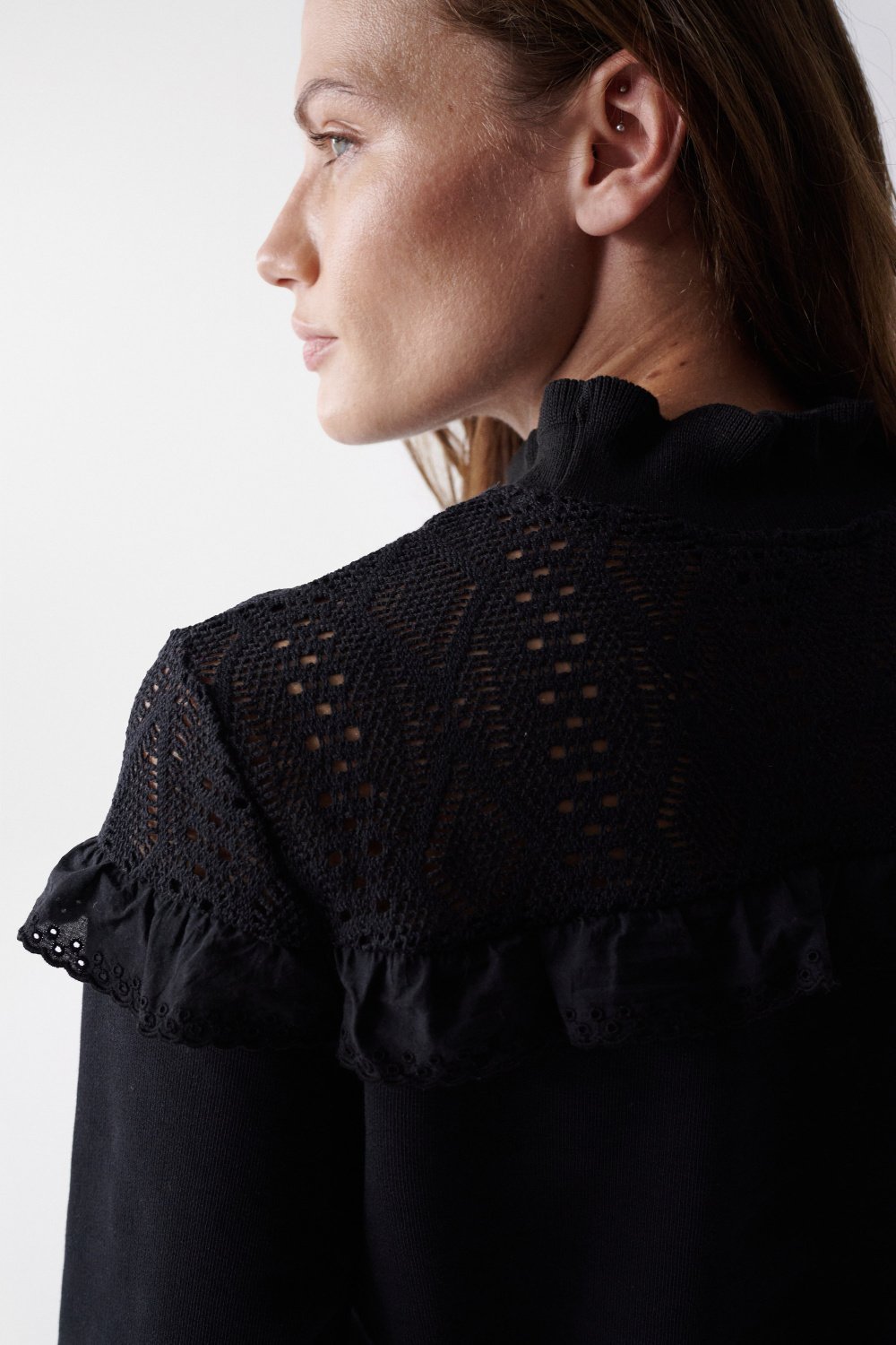 Sweatshirt with lace detail - Salsa