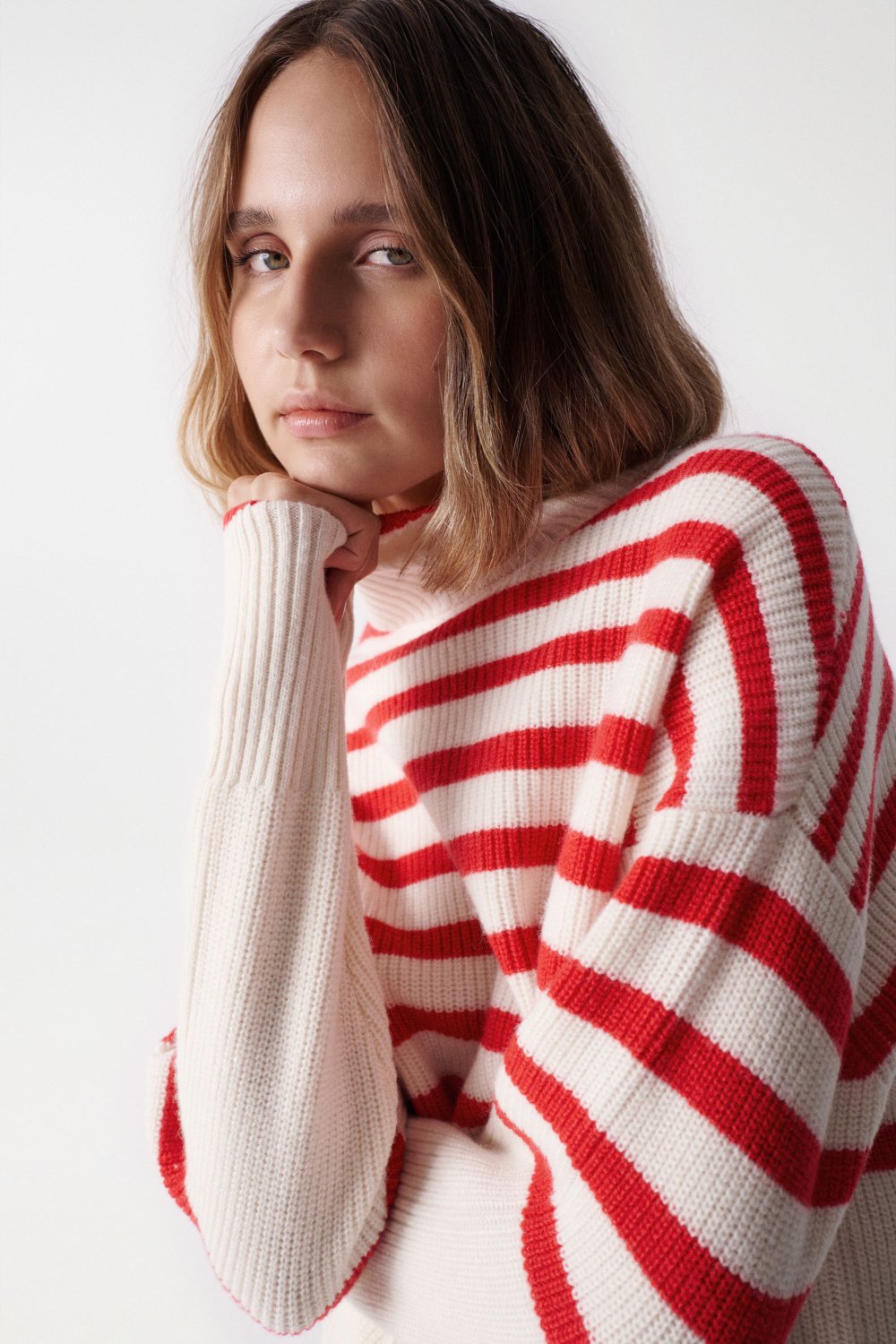 Striped knitted jumper - Salsa