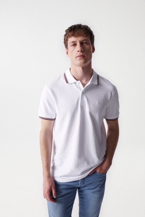 Polo shirt with stripe detail
