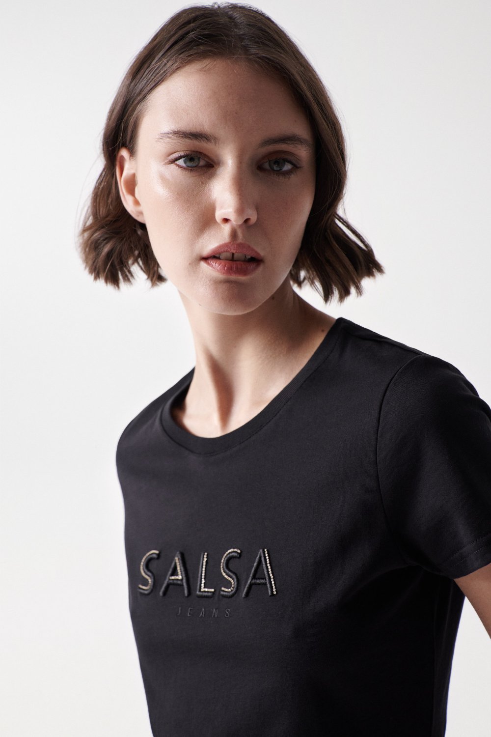 Schwarzes T-Shirt mit Markenaufdruck - Salsa