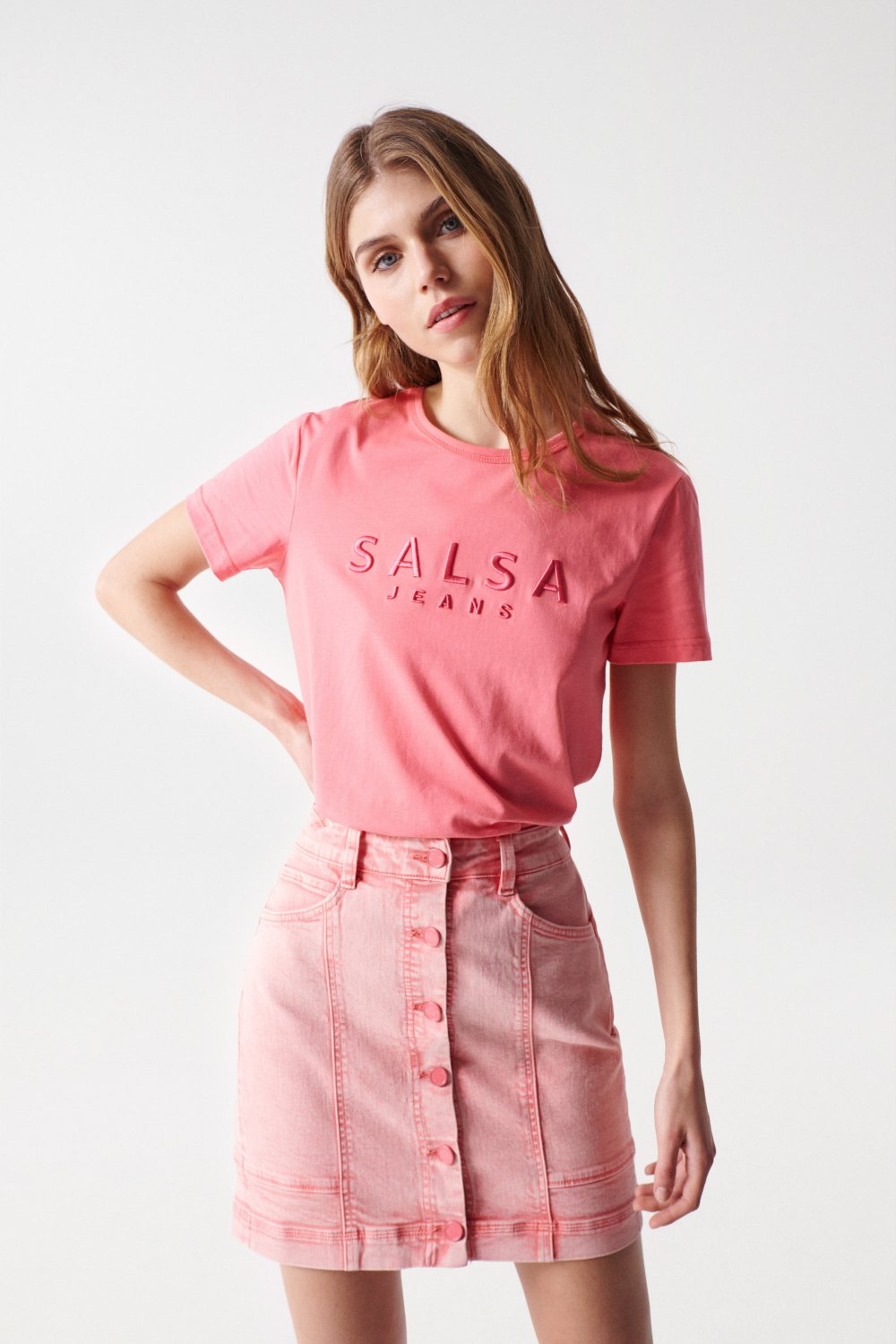 T-shirt with textured Salsa name - Salsa