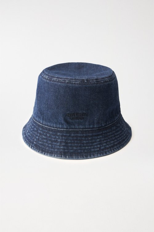 Denim hat with embroidery