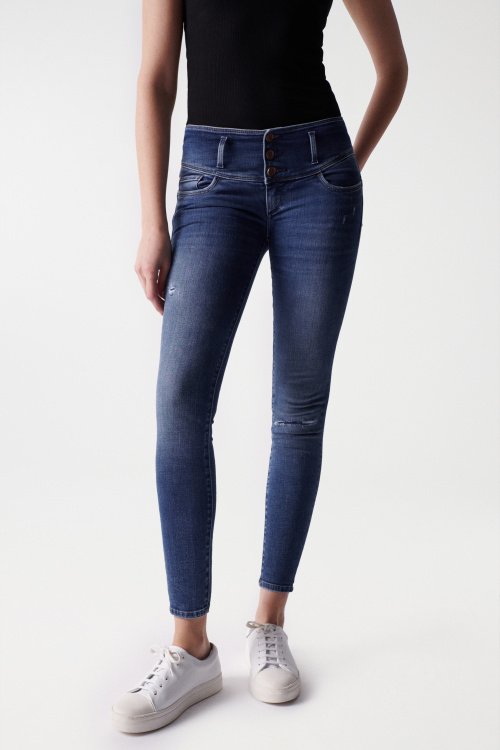 MYSTERY PUSH UP-JEANS MIT RISSEN